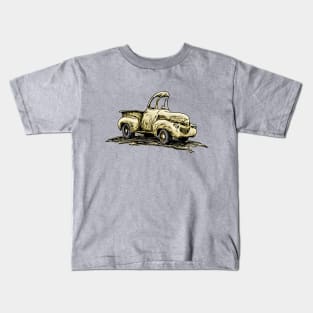 Yellow Classic Truck Cartoon Kids T-Shirt